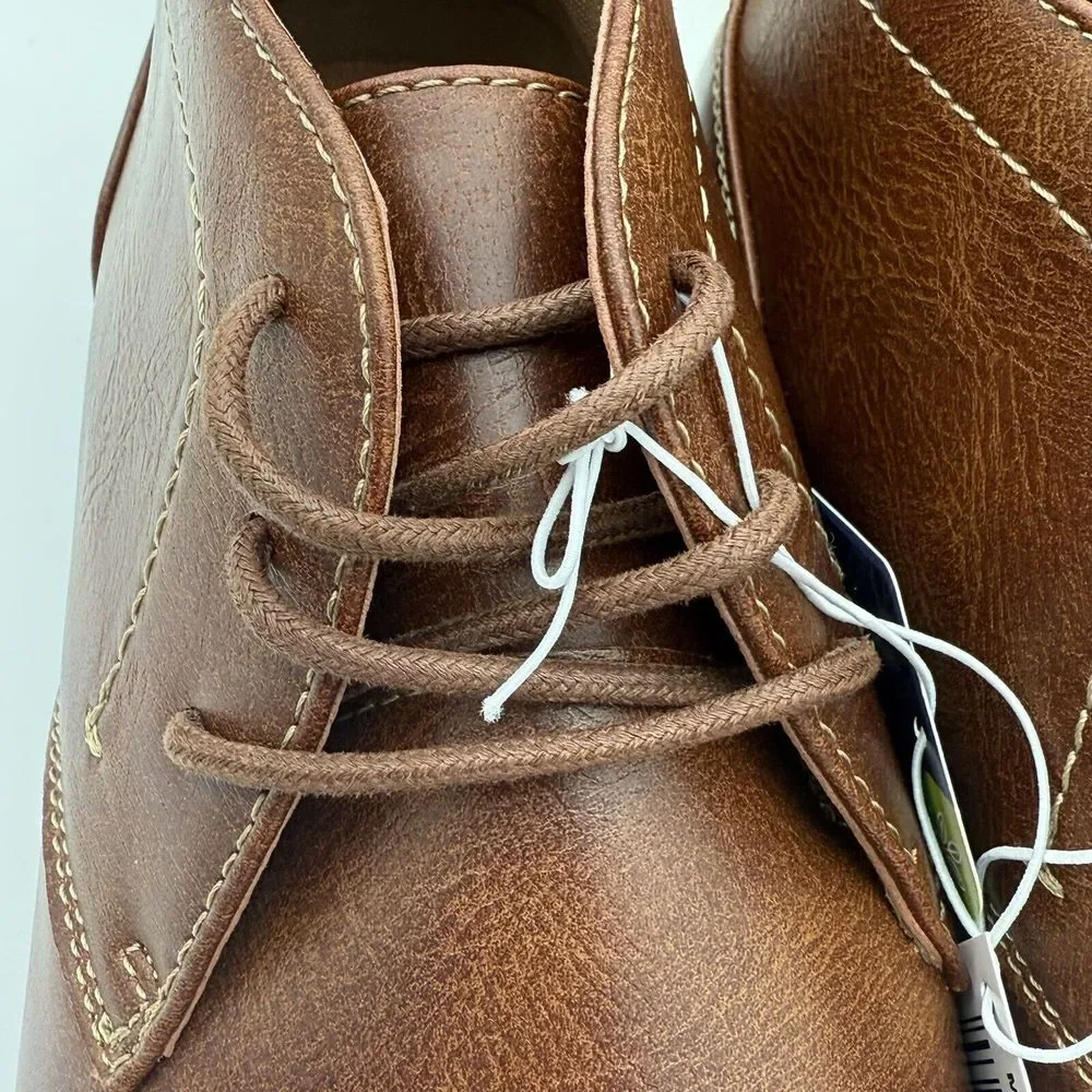Men's Steve Madden P-Symin Chukka Boots Size 8 Cognac Ortholite Breathable Dress